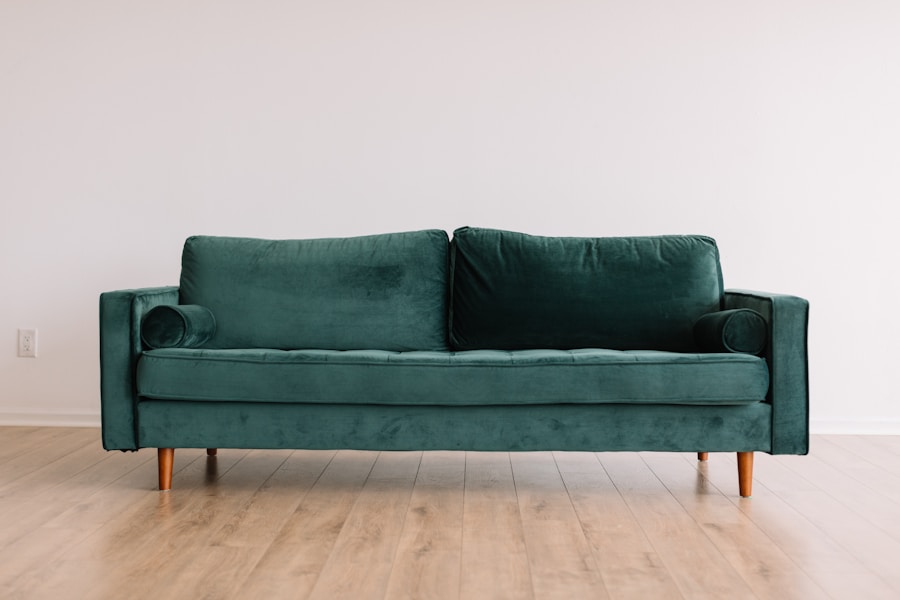 Sofa being professionally cleaned
